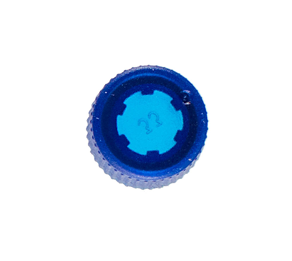Standard Flat Screw Cap With O-Ring, Translucent Blue