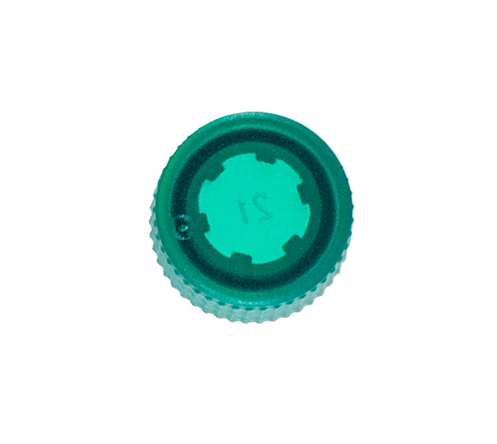 Standard Flat Screw Cap With O-Ring, Translucent Green