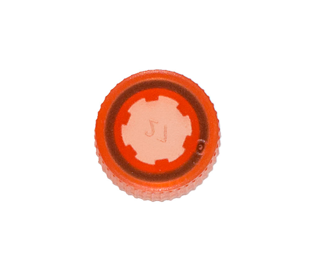 Standard Flat Screw Cap With O-Ring, Translucent Orange