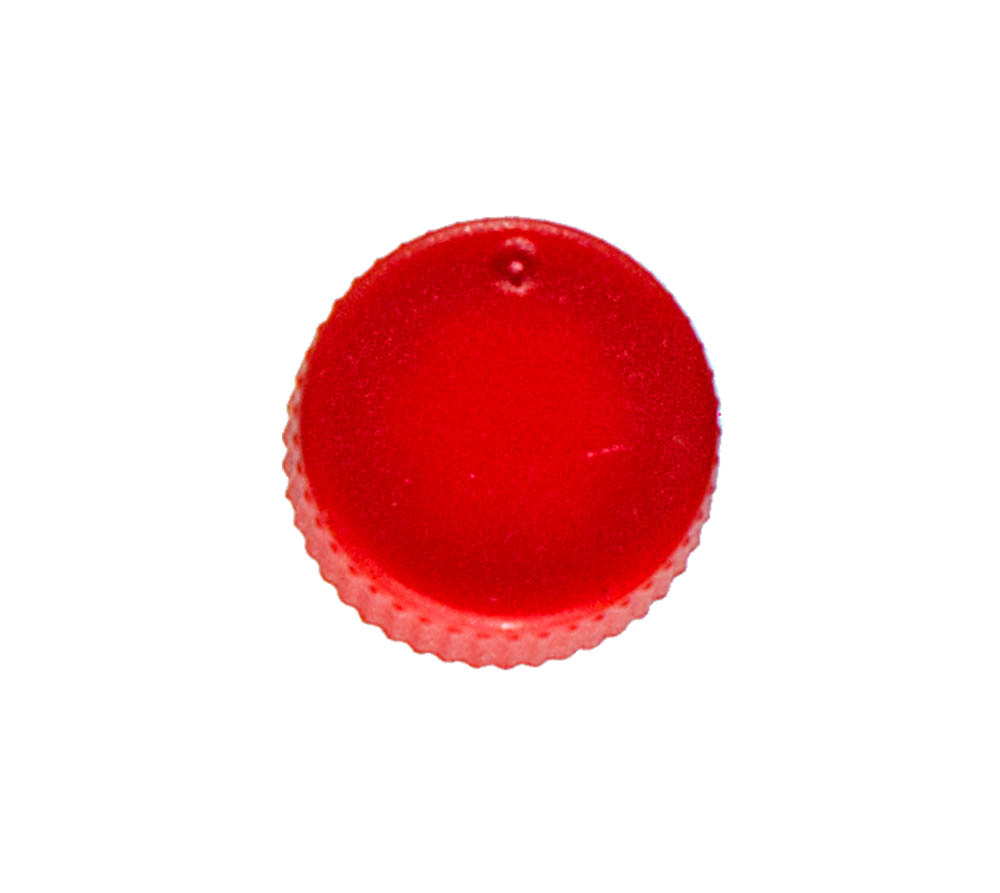 Standard Flat Screw Cap With O-Ring, Opaque Red
