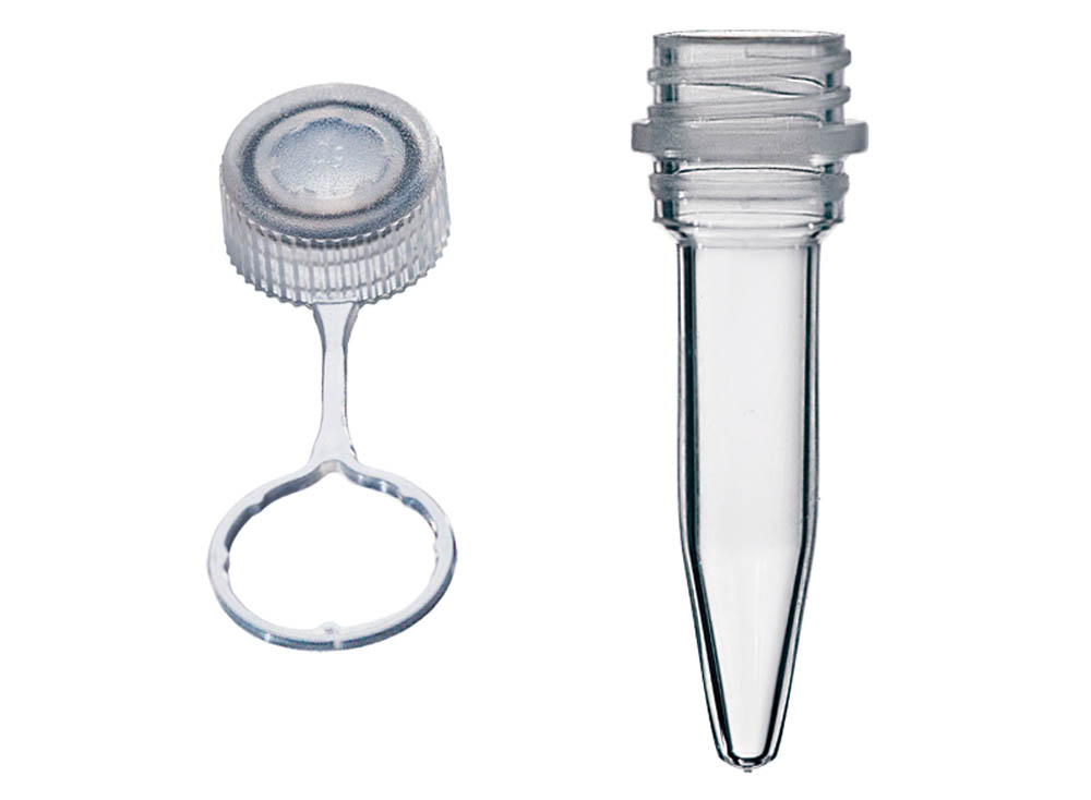 Sterile Assemblies: 0.5 mL Conical Screw Microtubes & Tethered Flat Screw Caps
