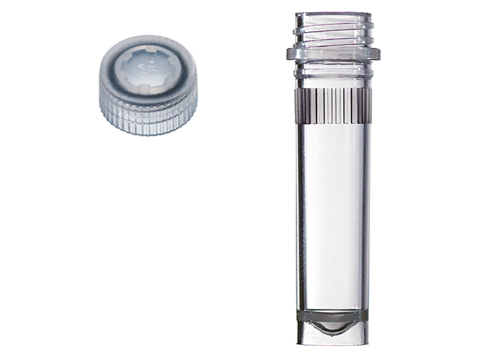 Sterile Assemblies: 2.0 mL Ribbed, Skirted Screw Microtubes & Flat Screw Caps