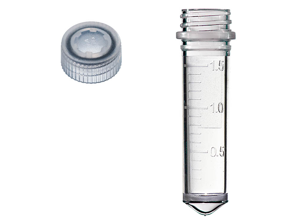 Sterile Assemblies: 2.0 mL Graduated Conical Screw Microtubes & Flat Screw Caps