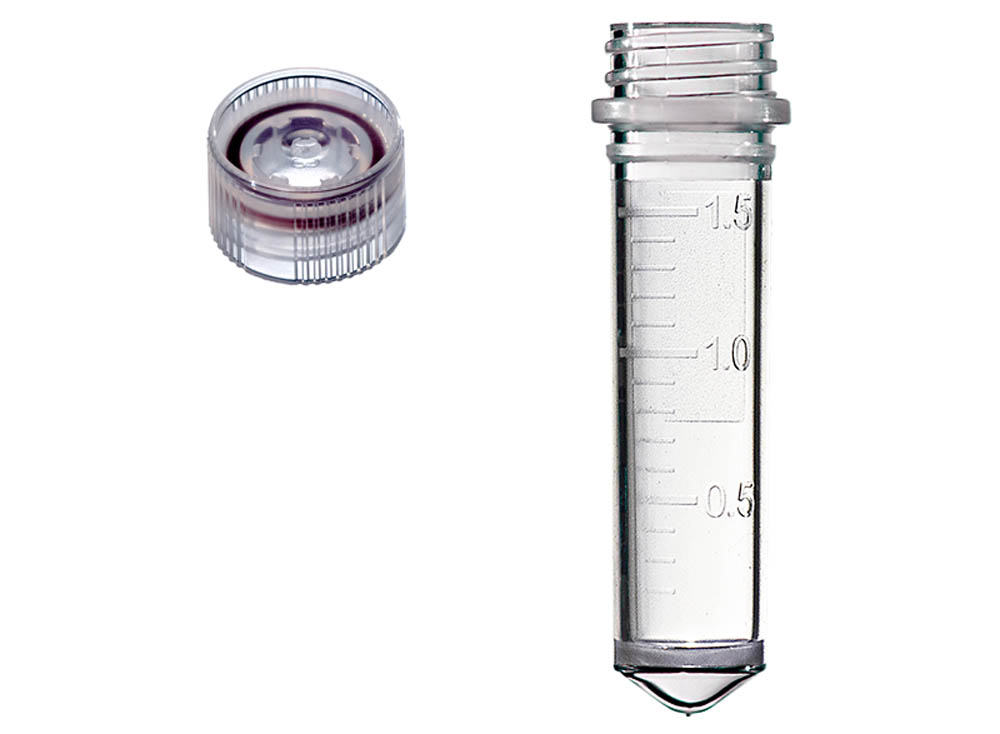 Sterile Assemblies: 2.0 mL Graduated, Conical Screw Microtubes & Insertable Screw Caps