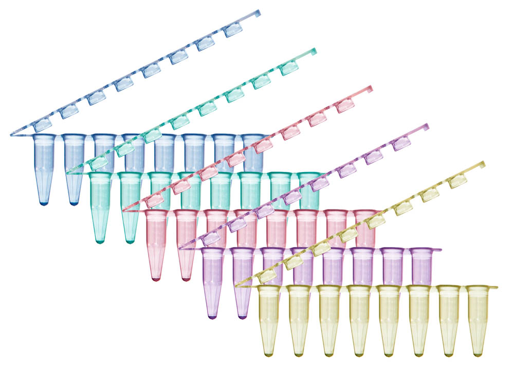 0.2 mL 8-Strip UltraFlux&reg; z PCR Tubes with Flat Caps, Blue