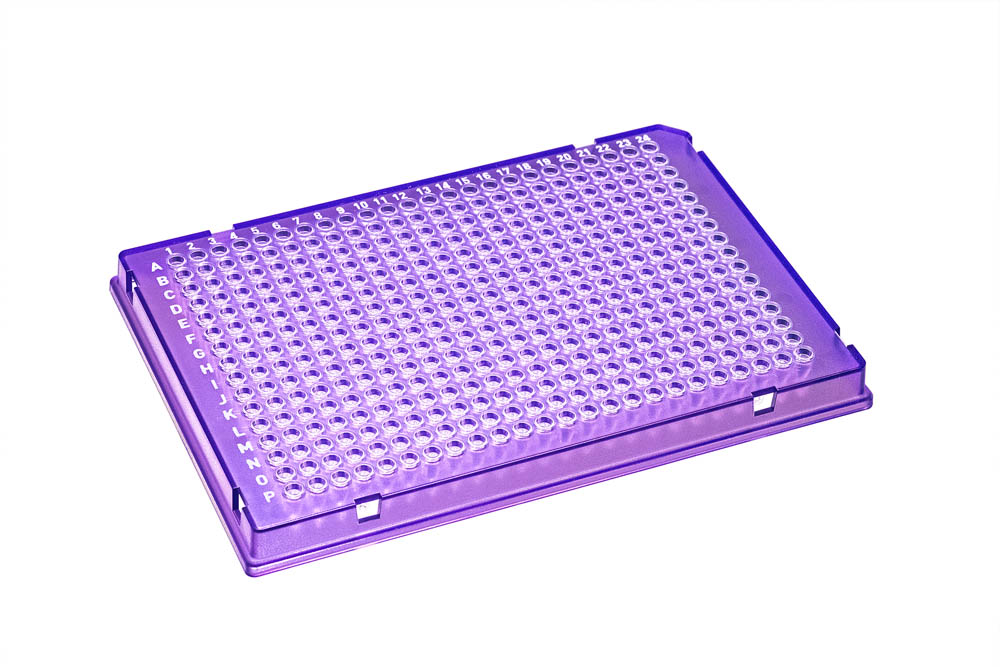 384-Well DuraFrame&reg; Rigid PCR Plates, A24 Notches, Violet