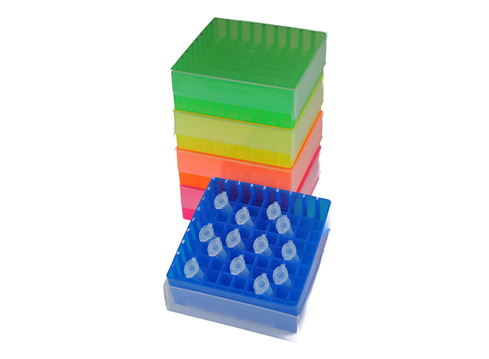 81-Place Freezer Rack with Lift-Off Lid, Assorted Fluorescent